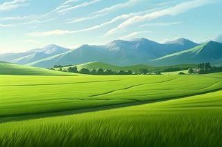 春天清新草地田园背景