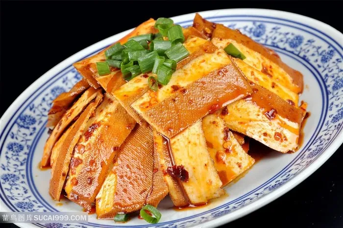 香辣豆腐干美味家常豆腐块农家老豆腐菜摄影餐饮美食