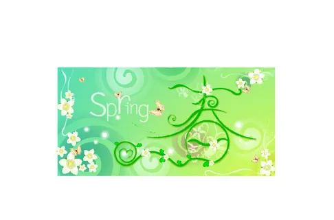 欢迎春天到花开风景