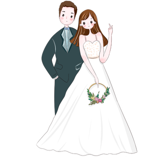 婚纱卡通人物婚礼白纱结婚婚纱摄影手绘