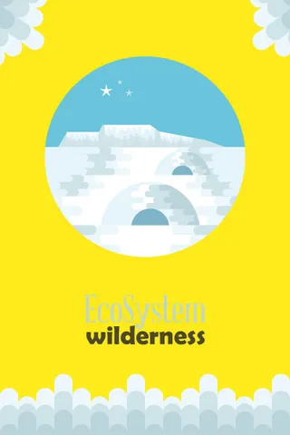 自然风景动物植物扁平矢量插画