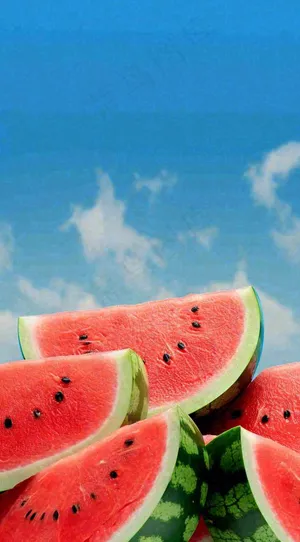 夏天大暑小暑切开的西瓜摄影图