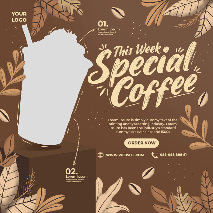 设计棕色咖啡海报