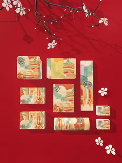 高端文创样机素材产品中国风国潮logo礼盒包装VI智能贴图PSD模板