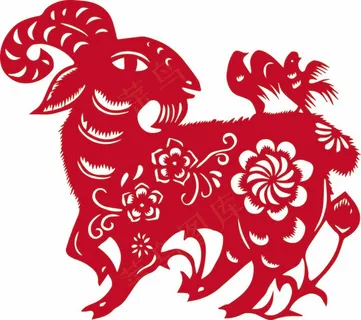 羊剪纸 剪纸风元素
