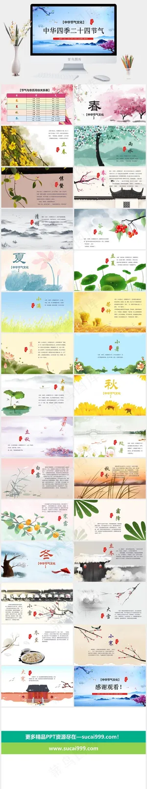 二十四节气PPT模板ppt模版预览图
