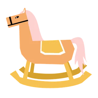 木马玩具剪贴画儿童节幼儿园插画