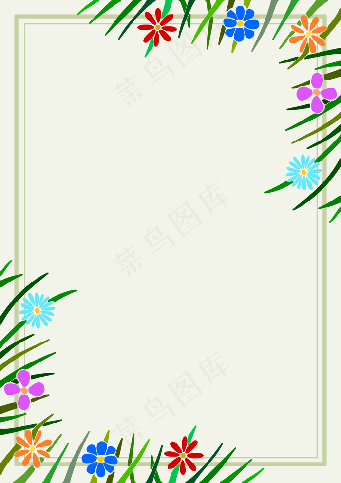 简约花框信纸背景图片