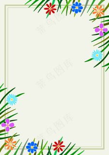 简约花框信纸背景图片