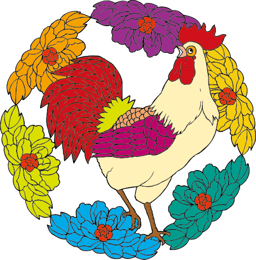 中国吉祥图免扣元素矢量图金鸡