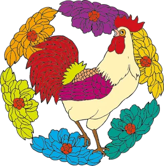 中国吉祥图免扣元素矢量图金鸡