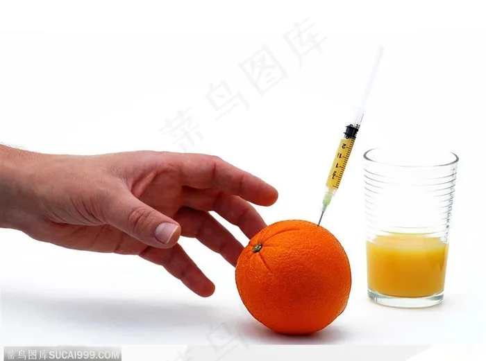 医疗器材-注射橙子的注射器