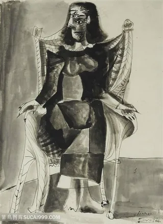 毕加索水墨时尚人物艺术挂画