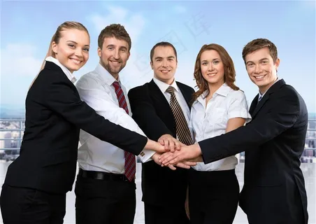 微笑的商务团队高清摄影素材图片