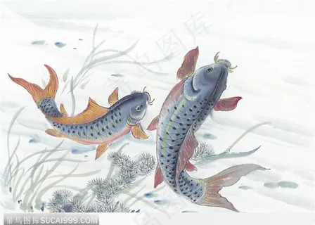 水墨画鲤鱼