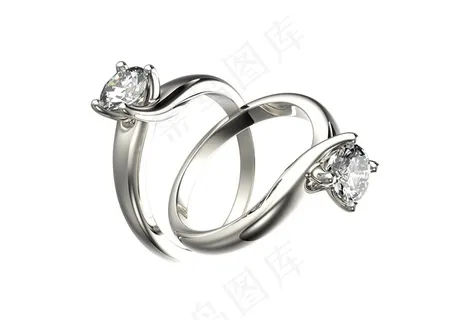 两只钻石戒指高清图片