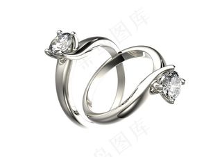 两只钻石戒指高清图片