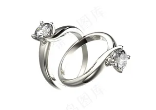 两只钻石戒指高清图片