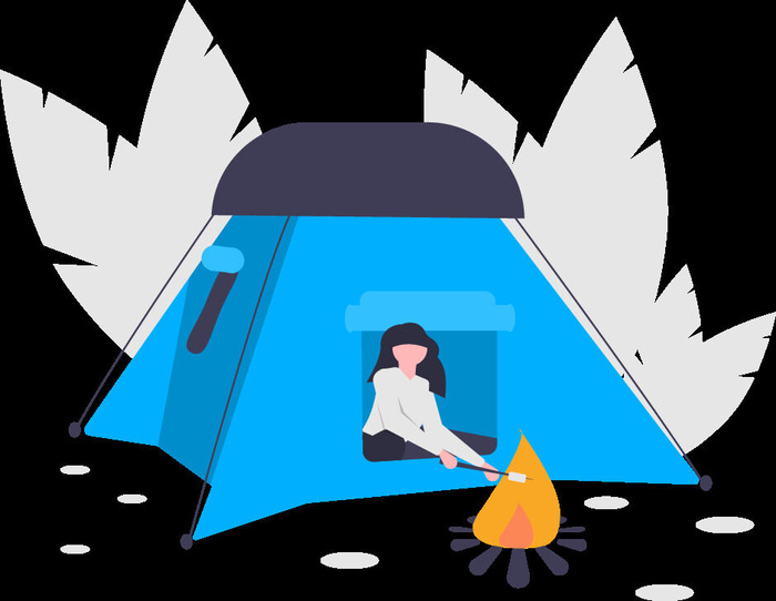 2.5d露营插画小图标素材