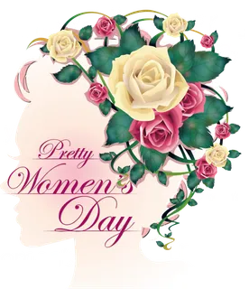 38妇女节三八女神女王粉色花朵玫瑰艺术字设计png免抠ps素材