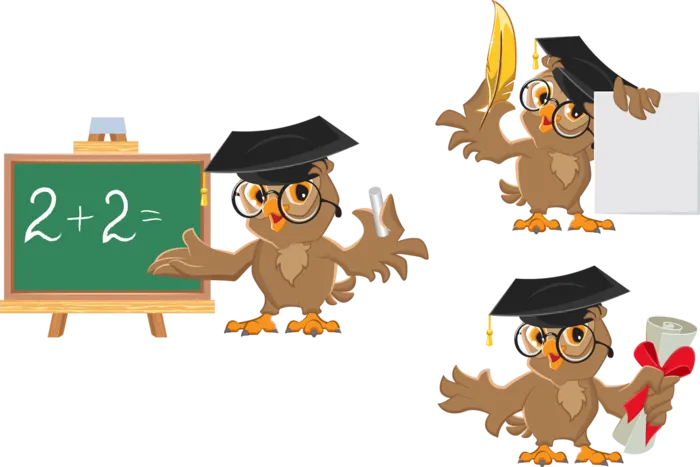 卡通猫头鹰老师少儿兴趣班素材