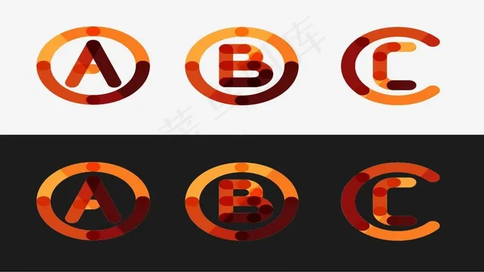 生活字母图标ai矢量模版下载