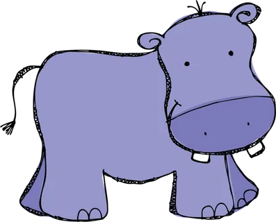 卡通河马素材简笔