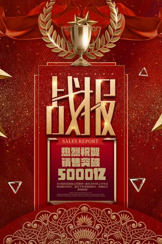 2022企业公司销售业绩年终大捷军令喜报PSD设计素材模板
