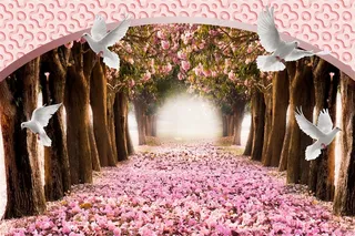 樱花电视背景墙