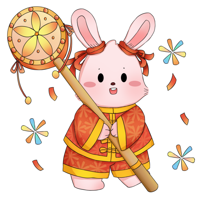 兔年快乐闹元宵拨浪鼓