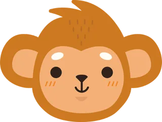 卡通动画动画小动物小猴子免扣PNG手绘插画图片素材 (8)