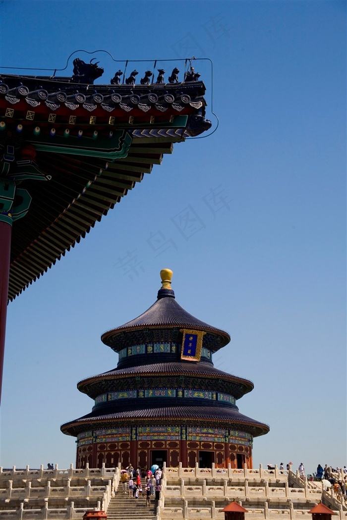天坛北京古典建筑屋檐近景图片