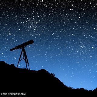 望远镜下的漫天繁星天空图片