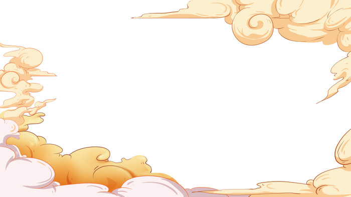 中国风国潮祥云插画手绘云彩图案海报云层装饰背景PSD设计素材