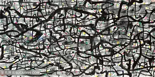 吴冠中手绘水墨线条艺术装饰画