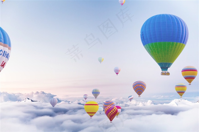 云朵上的热气球