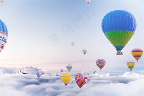 云朵上的热气球 云朵上的热气球