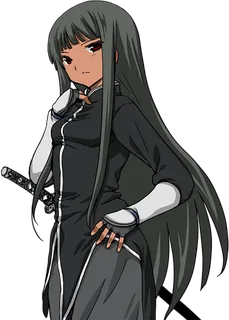 长发武士黑发女孩素材卡通简笔人物