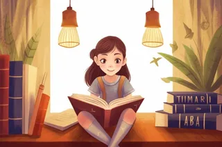 学生在书桌开灯读书复习海报素材背景