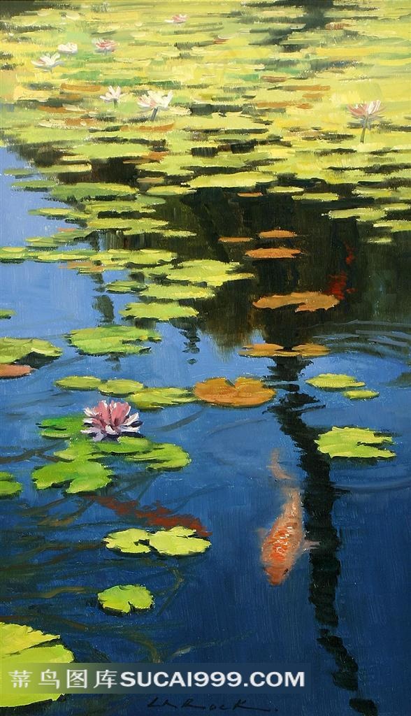 世界传世名画作品之池塘