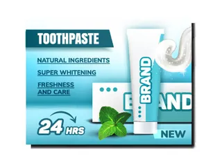 矢量口腔牙刷与冲洗器广告