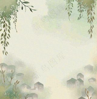 春天中国风的场景