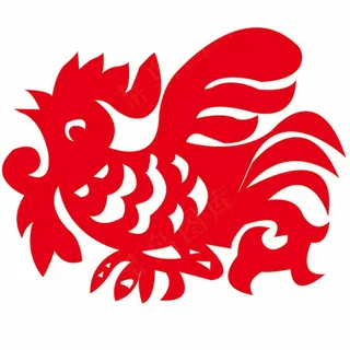 鸡剪纸 剪纸风元素 鸡剪纸 剪纸风元素