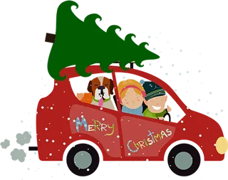 圣诞节素材人物卡通车辆