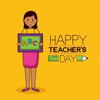 感恩节教师节手绘黄色背景