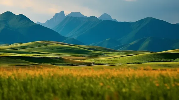 高山山脉草原摄影图