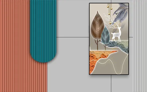 北欧背景墙现代简约壁画 