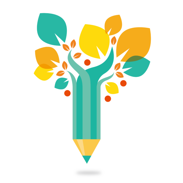 扁平化小树铅笔素材