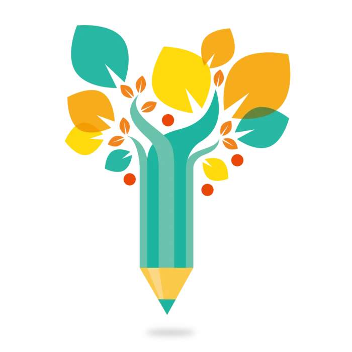 扁平化小树铅笔素材