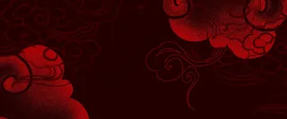 手绘祥云简约国潮风展板背景